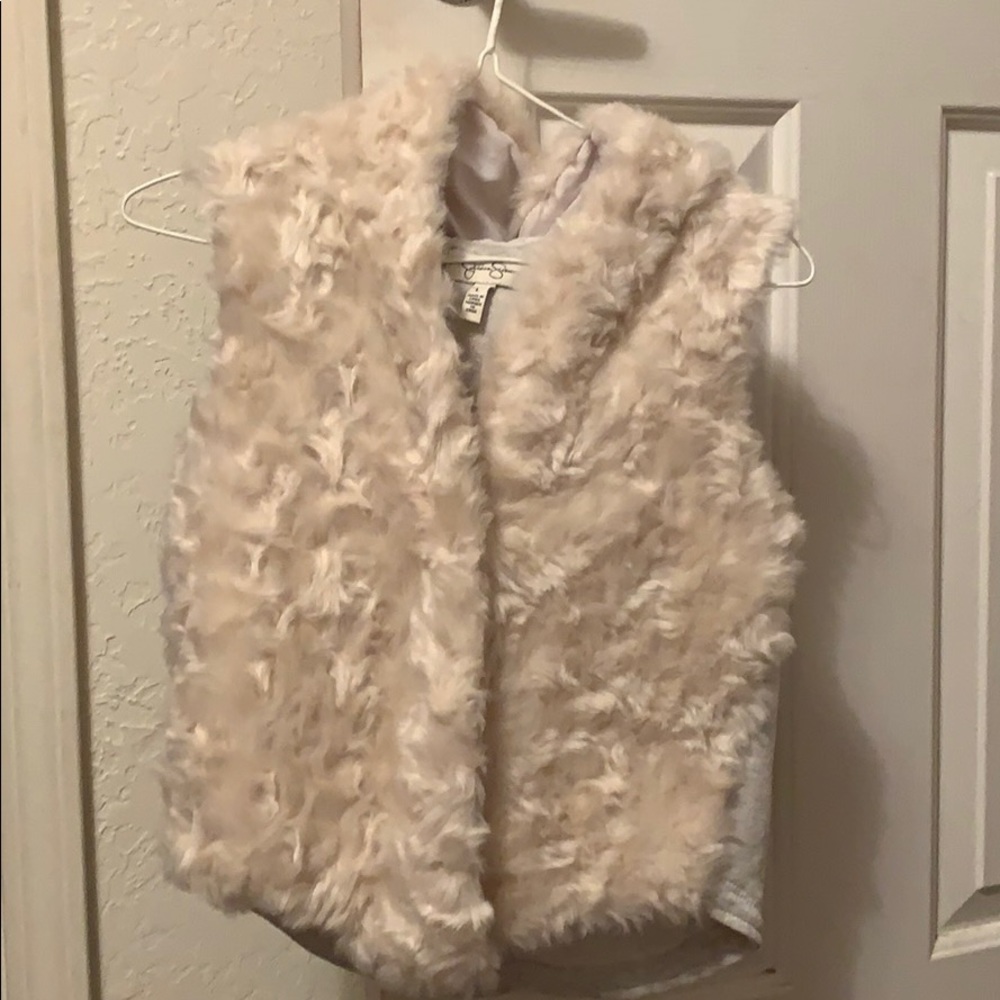 Jessica Simpson Girls hooded faux fur vest